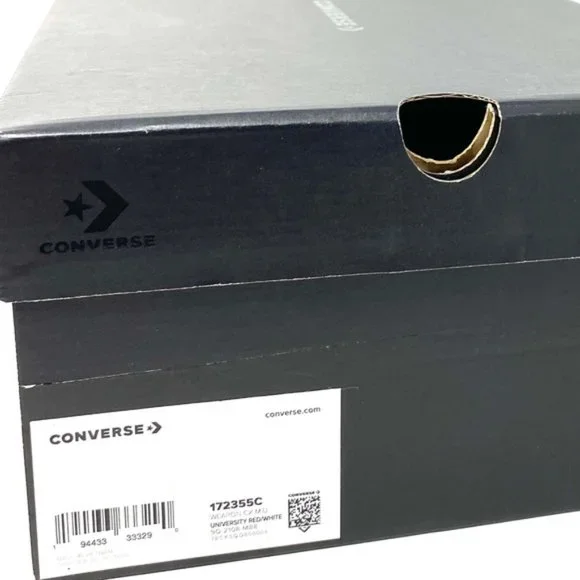 Converse Weapon CX Varsity Leather Shoes Women's Red White Mid Sneakers 172355C - Picture 2 of 11